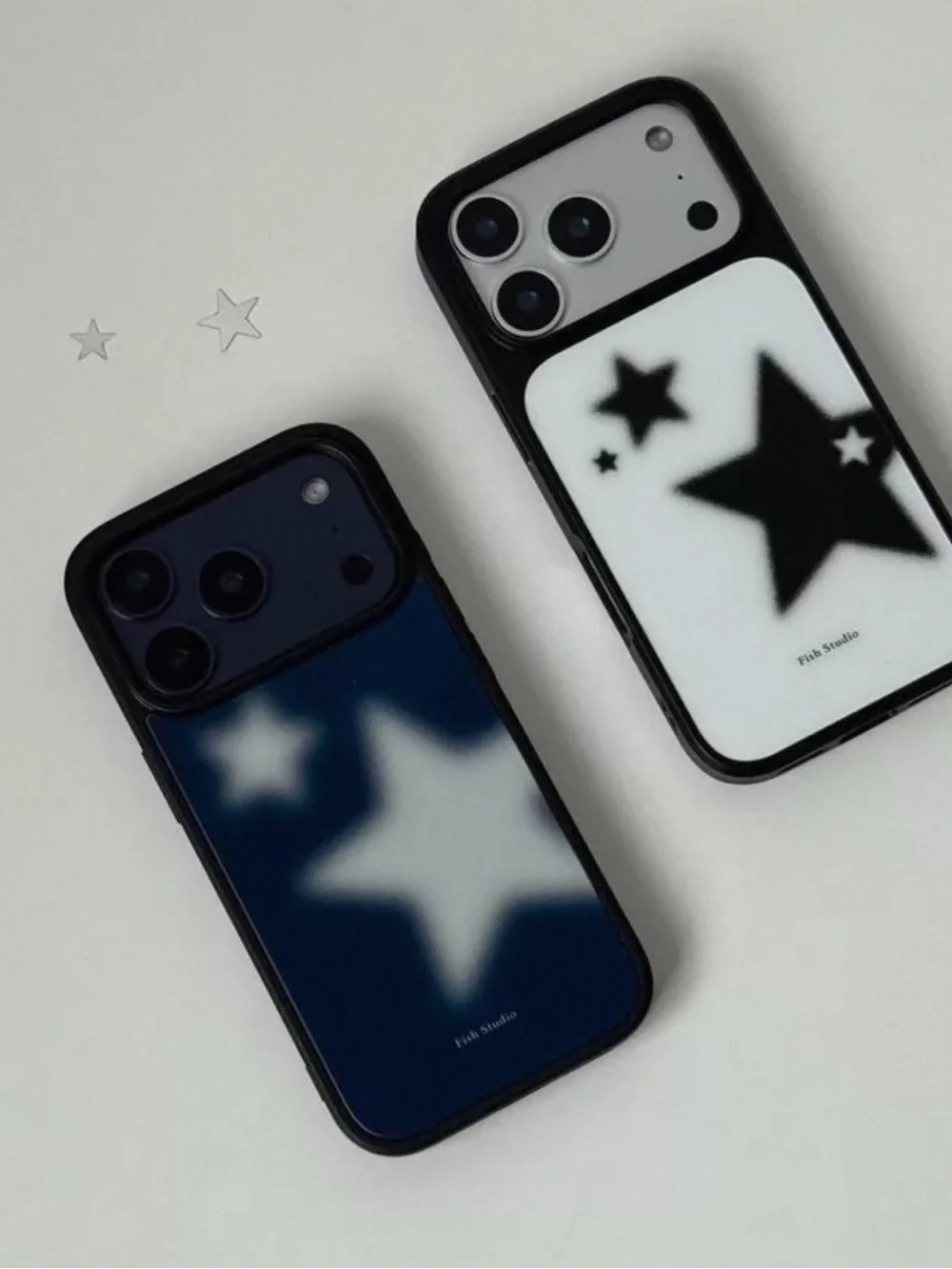 Star Graphic Protective Phone Case - Blue & White